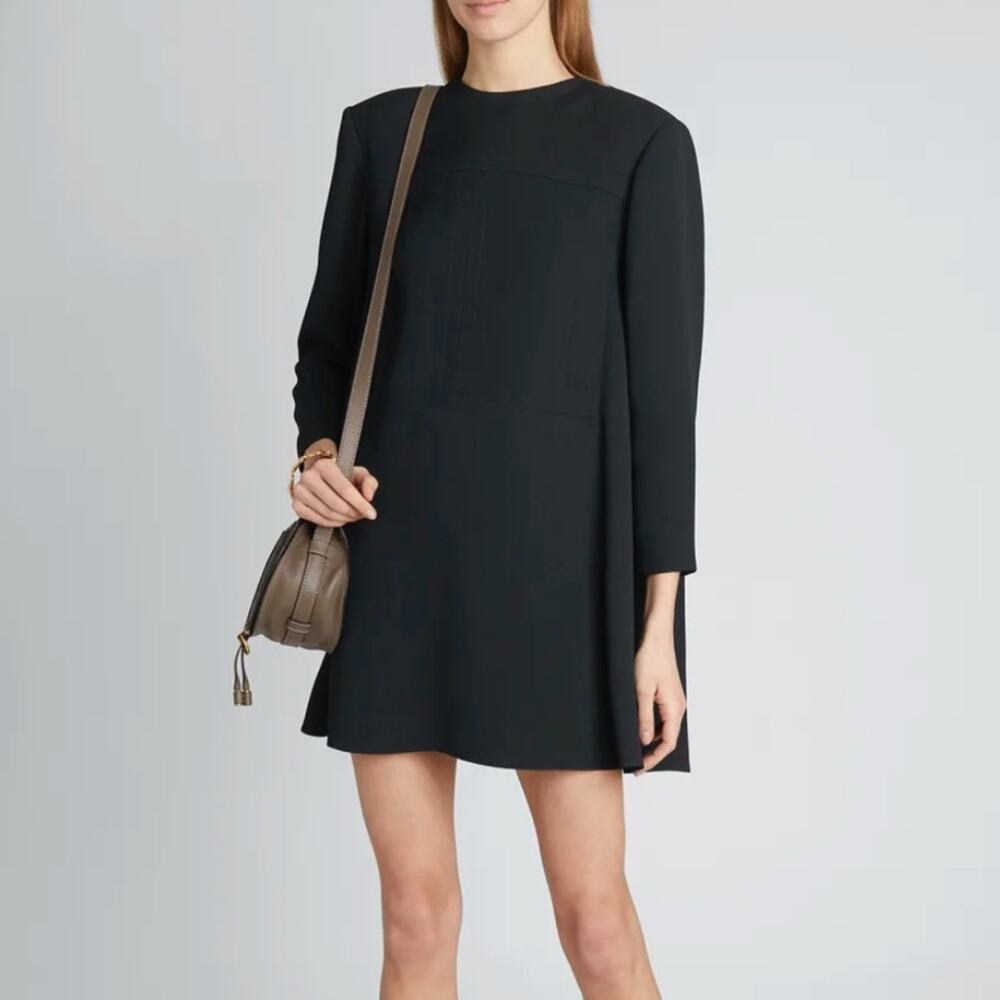 CHLOE Crepe Mini Cape-Back Dress‎